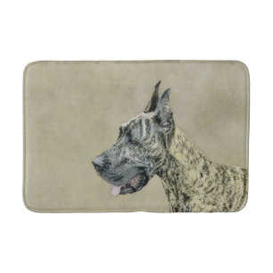 Great Dane (Brindle) Malerei - Original Hunde Art Badematte
