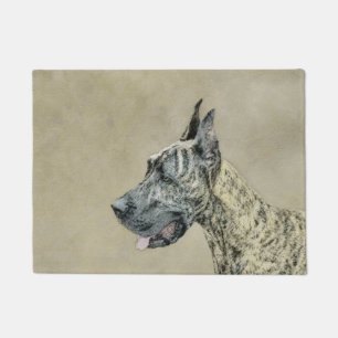 Great Dane (Brindle) Malerei - Original Hunde Art Fußmatte