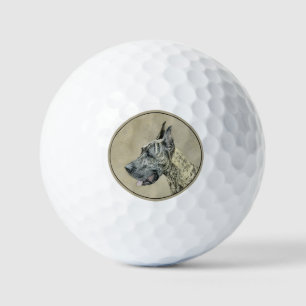 Great Dane (Brindle) Malerei - Original Hunde Art Golfball