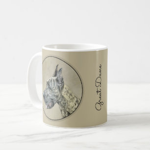 Great Dane (Brindle) Malerei - Original Hunde Art Kaffeetasse