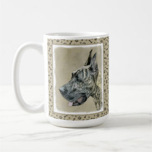 Great Dane (Brindle) Malerei - Original Hunde Art Kaffeetasse