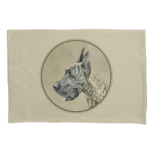 Great Dane (Brindle) Malerei - Original Hunde Art Kissenbezug
