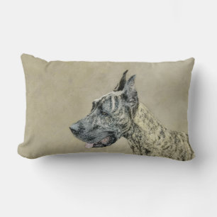 Great Dane (Brindle) Malerei - Original Hunde Art Lendenkissen
