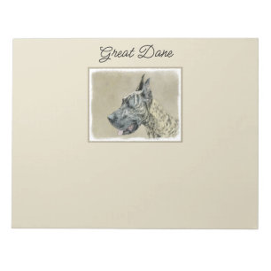 Great Dane (Brindle) Malerei - Original Hunde Art Notizblock
