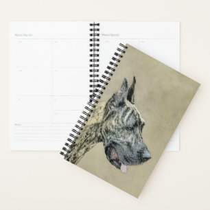 Great Dane (Brindle) Malerei - Original Hunde Art Planer