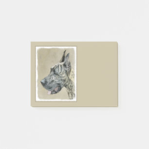 Great Dane (Brindle) Malerei - Original Hunde Art Post-it Klebezettel