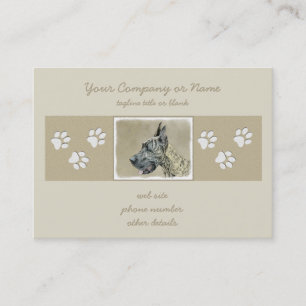 Great Dane (Brindle) Malerei - Original Hunde Art Visitenkarte