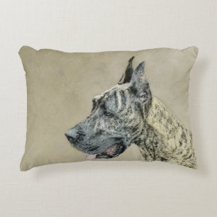 Great Dane (Brindle) Malerei - Original Hunde Art Zierkissen