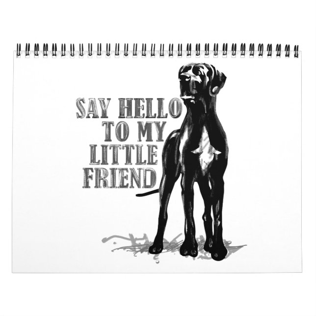Great Dane Calendar Quotes schwarz / weiß Kalender (Titelbild)