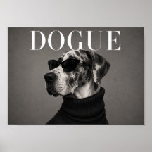 Great Dane Chic Mode Hund Kunst Druck