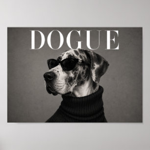 Great Dane Chic Mode Hund Kunst Druck Poster