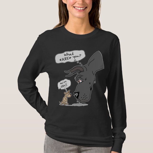 Great Dane & Chihuahua Black T-Shirt (Vorderseite)