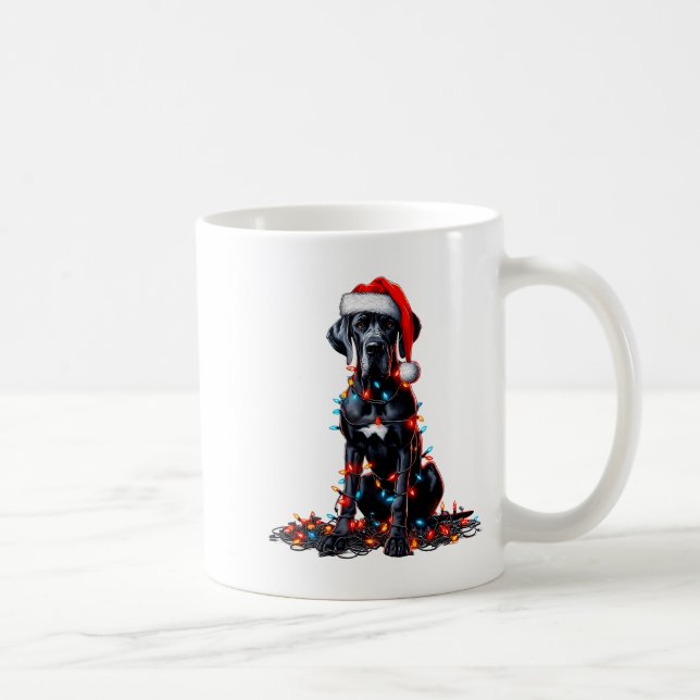 Great Dane Christmas Lights Dog Lover Xmas Pajama  Kaffeetasse (Rechts)