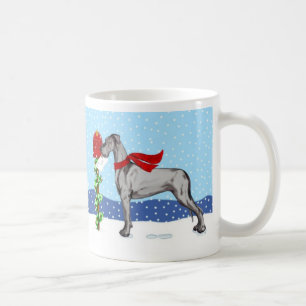 Great Dane Christmas Mail Black UC Kaffeetasse