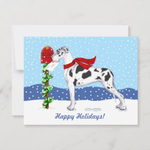 Great Dane Christmas Mail Harlequin UC Einladung
