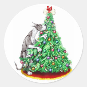 Great Dane Christmas Reach Goals Mantle Runder Aufkleber