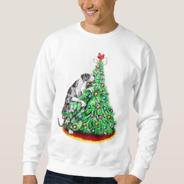 Great Dane Christmas Reach Goals Merle UC Sweatshirt (Vorderseite)