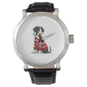 Great Dane Christmas Sweater Hund Armbanduhr