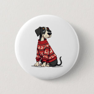 Great Dane Christmas Sweater Hund Button