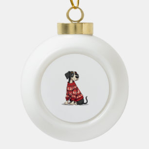 Great Dane Christmas Sweater Hund Keramik Kugel-Ornament