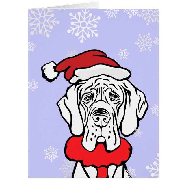 Great Dane Chritmas große Karten (Vorderseite)