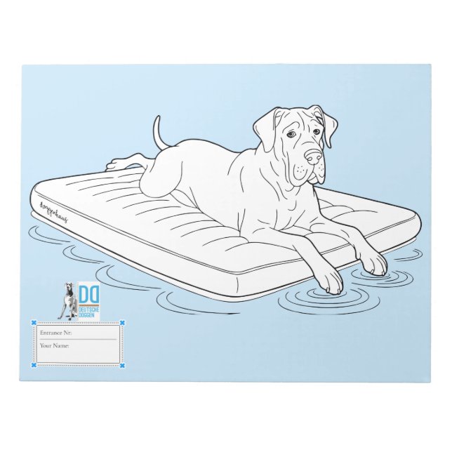 Great Dane coloring contest fun  Notizblock (Vorderseite)