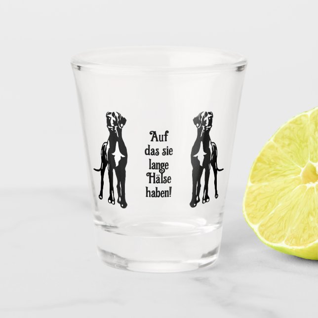 Great Dane Couple Shot Glass Schnapsglas (Vorderseite)