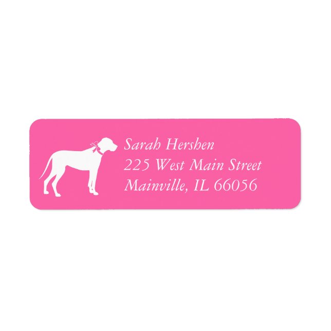 Great Dane Dog Baby Dusche Puppy Pink Girl (Vorne)