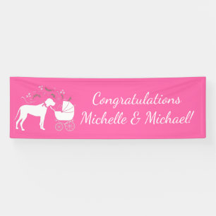 Great Dane Dog Baby Dusche Puppy Pink Girl Banner
