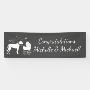 Great Dane Dog Baby Dusche Welpe Grau Banner