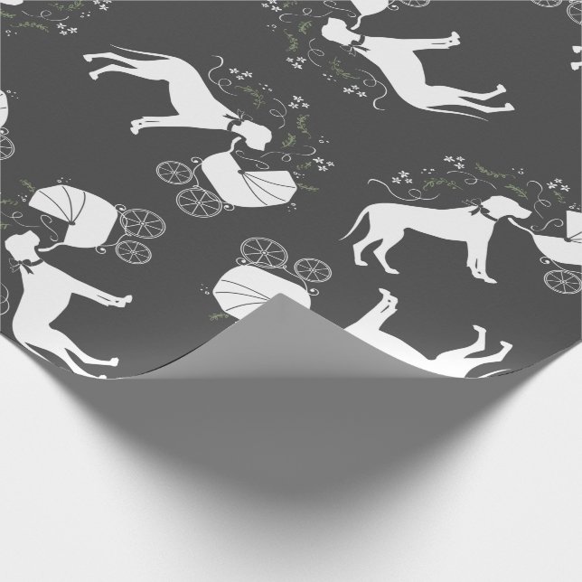 Great Dane Dog Baby Dusche Welpe Grau Geschenkpapier (Ecke)