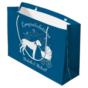 Great Dane Dog Baby Shower Welpe Blue Boy Große Geschenktüte