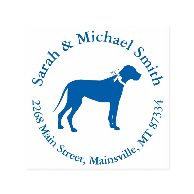 Great Dane Dog Baby Shower Welpe Blue Boy Permastempel (Design)