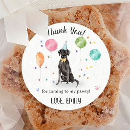 Great Dane Dog Birthday Danke Runder Aufkleber