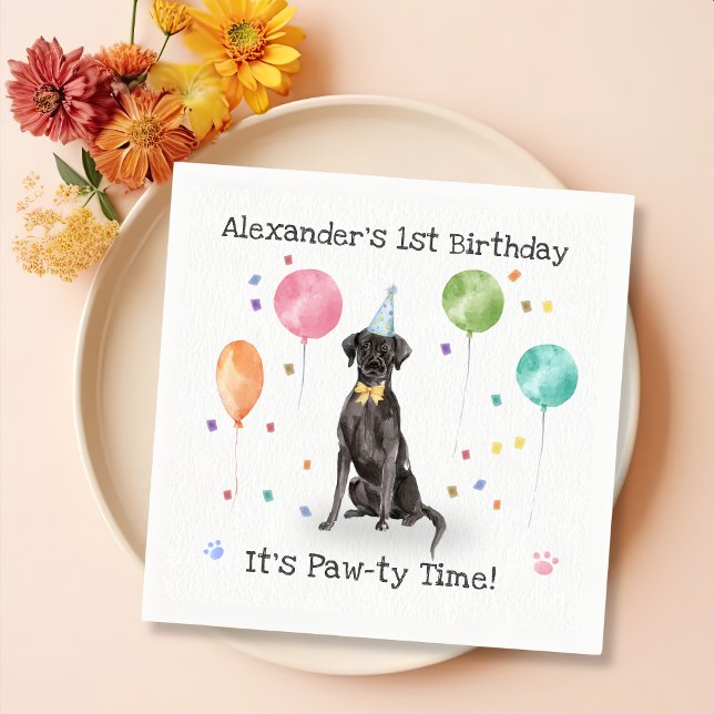 Great Dane Dog Birthday Party Serviette (Von Creator hochgeladen)