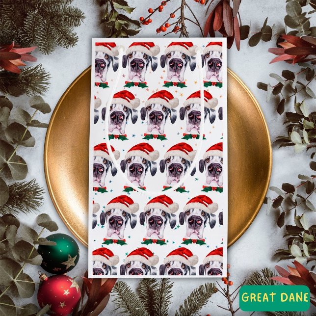 Great Dane Dog Breed Christmas Stars Kleine Geschenktüte (Von Creator hochgeladen)