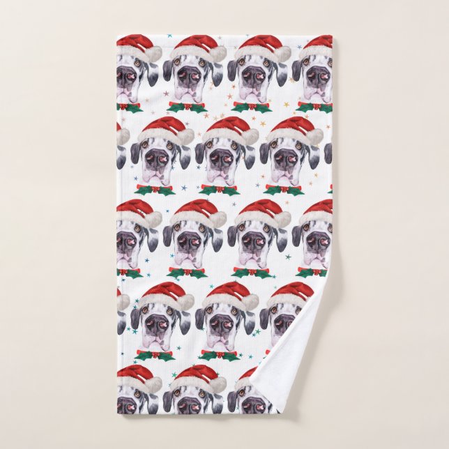 Great Dane Dog Breen Weihnachtsstars Handtuch (Handtuch)