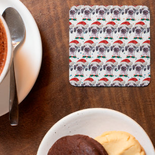 Great Dane Dog Breen Weihnachtsstars Rechteckiger Pappuntersetzer