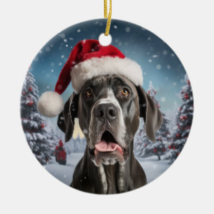 Great Dane Dog Christmas Keepake Keramik Ornament