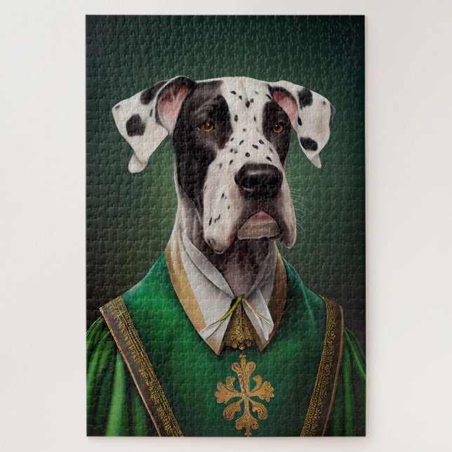 Great Dane Dog in St. Patrick's Day Dress (Vertikal)