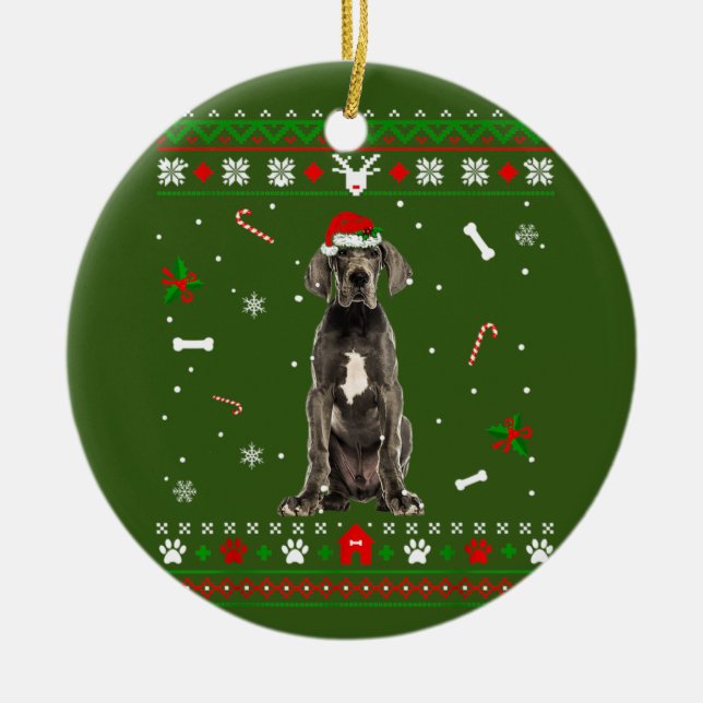 Great Dane Dog Keramik Ornament (Vorne)