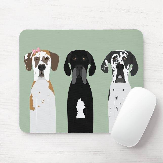 Great Dane Dog Mousepad (Mit Mouse)