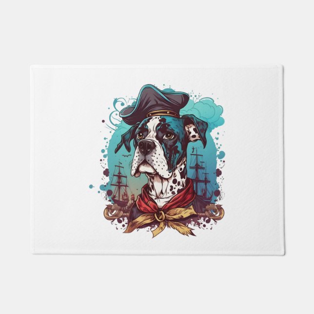 Great Dane Dog Pirate Fußmatte (Vorderseite)
