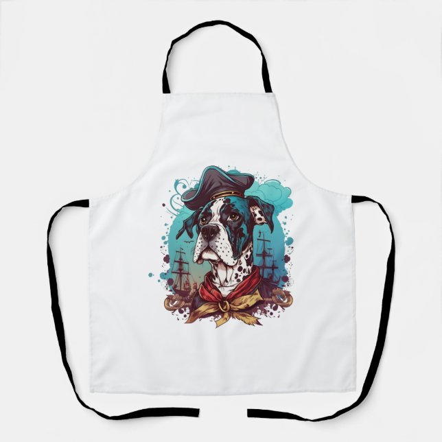 Great Dane Dog Pirate Schürze (Vorderseite)