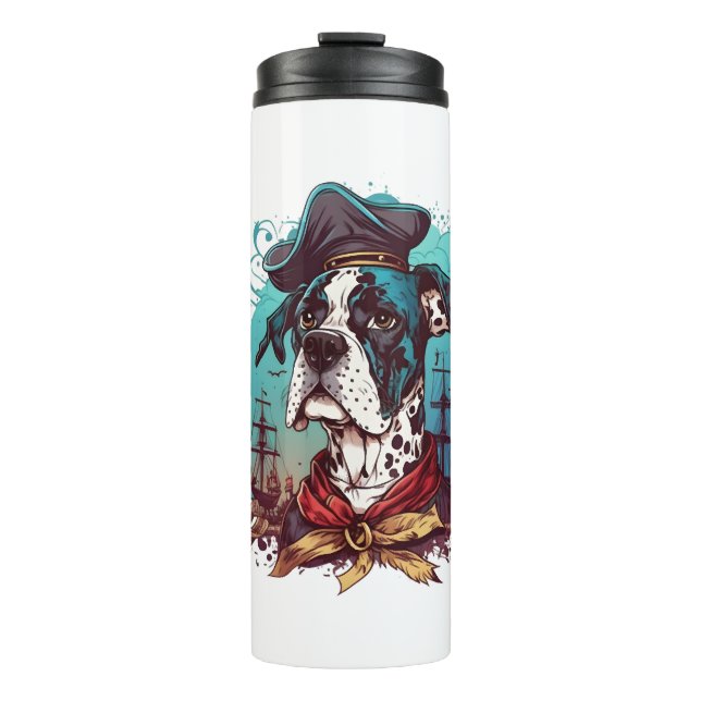 Great Dane Dog Pirate Thermosbecher (Vorderseite)