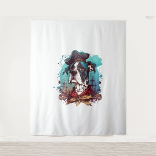 Great Dane Dog Pirate Wandteppich