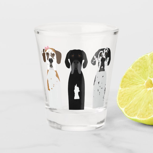 Great Dane Dog Schnapsglas (Vorderseite)