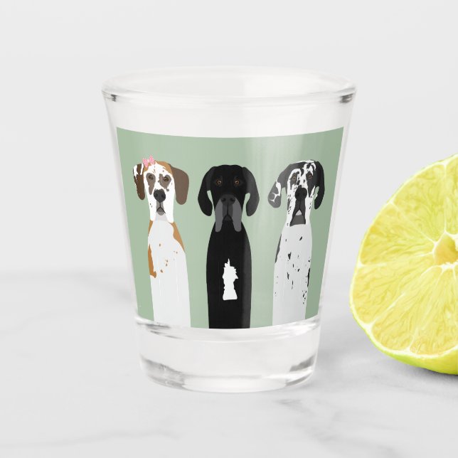 Great Dane Dog Schnapsglas (Vorderseite)