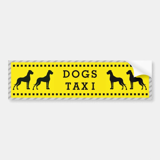 Great Dane Dogs Taxi Autoaufkleber (Vorne)