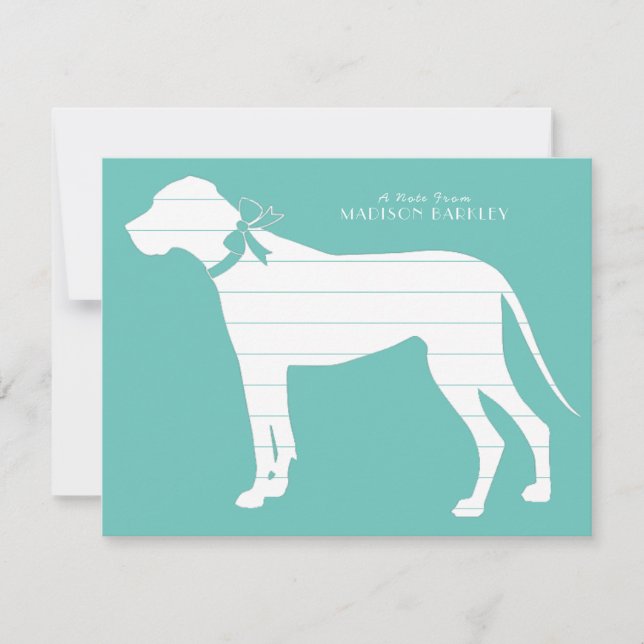 Great Dane Doppy Puppy Dankeskarte (Vorderseite)